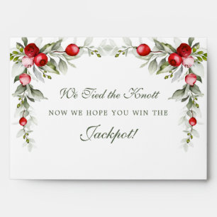 White Botanical   Wedding Envelope