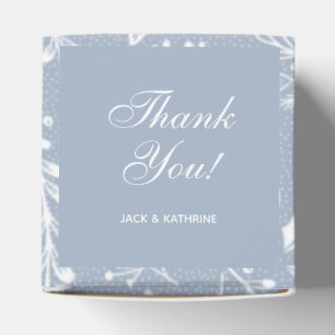 White Botanicals Dusty Blue Thank You Favour Box
