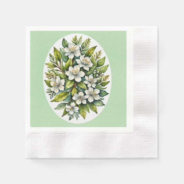 White Bouquet  Napkin (Front)