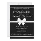 White Bow & Black Classic Wedding Invitation
