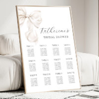 White Bow Bridal Shower Seating Chart