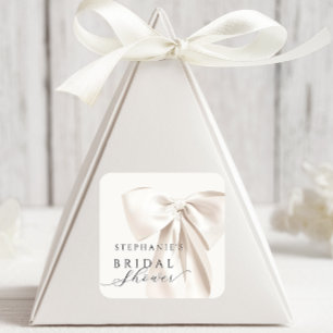 White Bow Bridal Shower Sticker