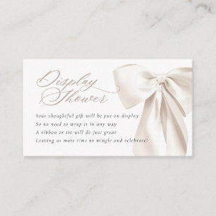 White Bow Display Baby Shower Enclosure Card