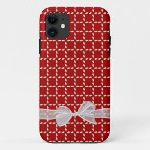 White Bow on Red iPhone 11 Case
