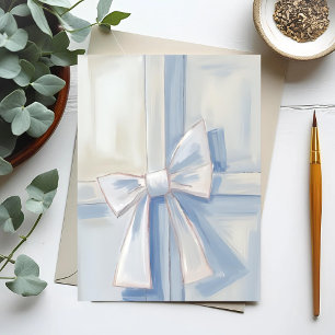 White Bow Present Gift Watercolor Postcard