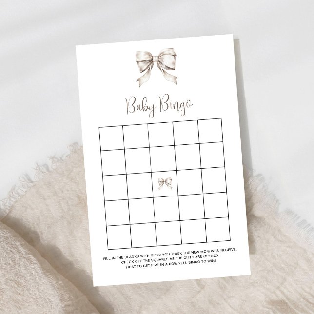 White Bow Vintage Baby Bingo Game (Creator Uploaded)