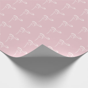 White bows pink pattern baby girl shower wrapping paper