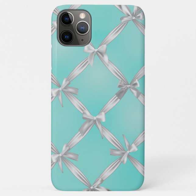 White Bows Turquoise Robin's Egg Blue Case-Mate iPhone Case (Back)
