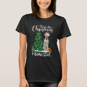 White Boxer Christmas Lights  Pajama Dog  Xmas 1 T-Shirt