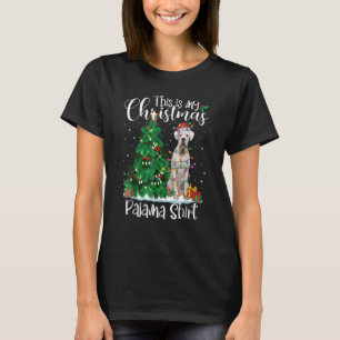 White Boxer Christmas Lights   Pajama Dog   Xmas T-Shirt