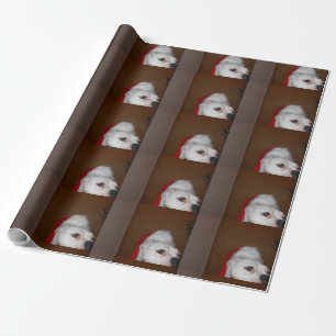 White boxer christmas wrapping paper