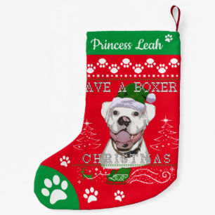 White Boxer Dog Christmas Stockings - Boxer Dog