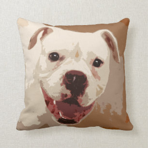 white Boxer Dog Cushion