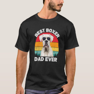 White Boxer Dog Dad Vintage Boxer Dad Dog Father' T-Shirt