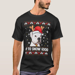 White Boxer Dog Santa Ugly Christmas Sweater Funny