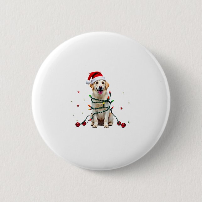 White Boxer Dog Ugly Christmas Sweater Funny Xmas  6 Cm Round Badge (Front)