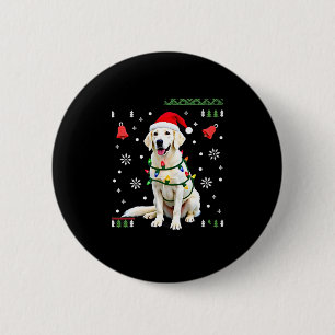 White Boxer Dog Ugly Christmas Sweater Funny Xmas 6 Cm Round Badge
