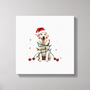White Boxer Dog Ugly Christmas Sweater Funny Xmas  Canvas Print