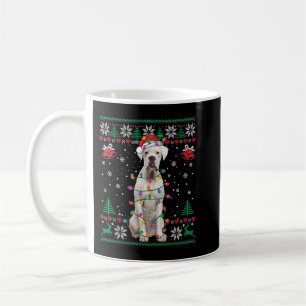 White Boxer Dog Ugly Christmas Sweater Funny Xmas Coffee Mug