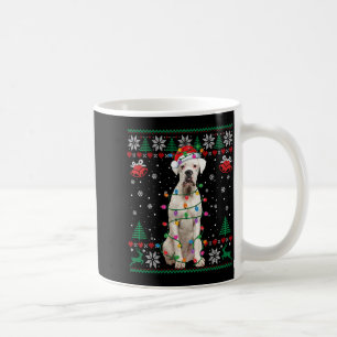 White Boxer Dog Ugly Christmas Sweater Funny Xmas  Coffee Mug
