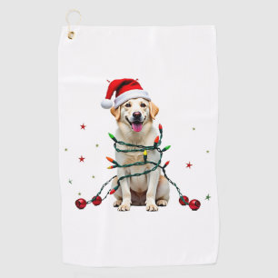 White Boxer Dog Ugly Christmas Sweater Funny Xmas Golf Towel