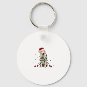 White Boxer Dog Ugly Christmas Sweater Funny Xmas  Key Ring