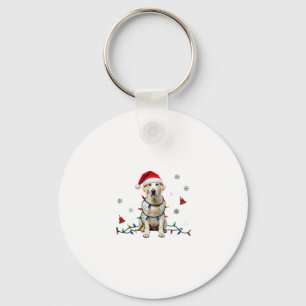 White Boxer Dog Ugly Christmas Sweater Funny Xmas  Key Ring