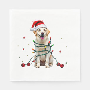 White Boxer Dog Ugly Christmas Sweater Funny Xmas Napkin