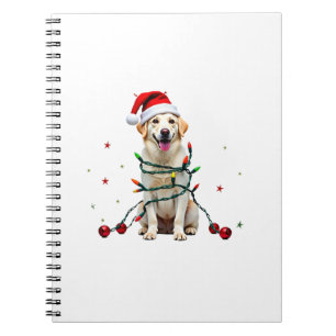 White Boxer Dog Ugly Christmas Sweater Funny Xmas Notebook