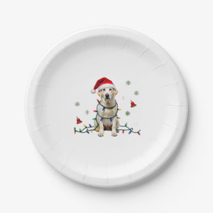 White Boxer Dog Ugly Christmas Sweater Funny Xmas Paper Plate