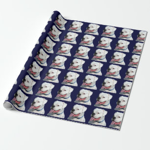 White Boxer dog Wrapping Paper