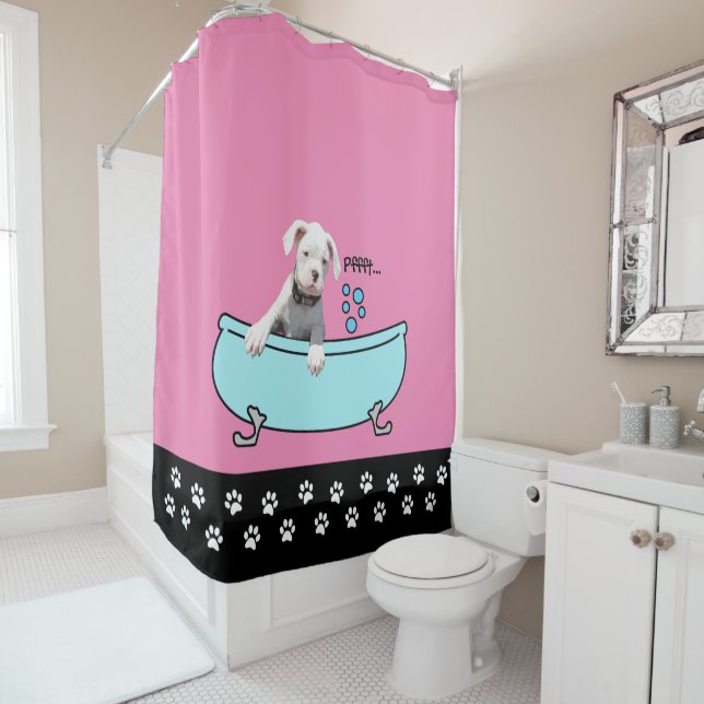 White Boxer Dogs - Shower Curtain (In Situ)