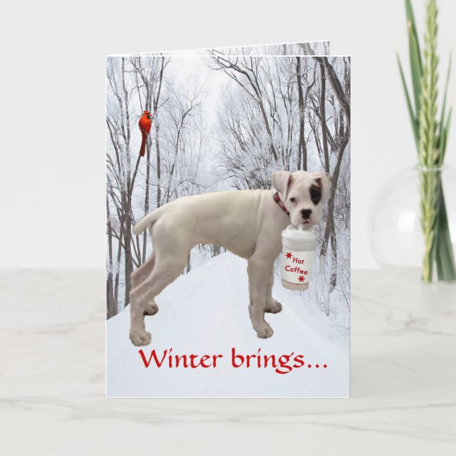 White Boxer Holiday Card (Front)