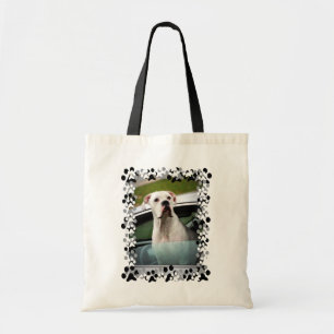 White Boxer in a Car Tote Bag