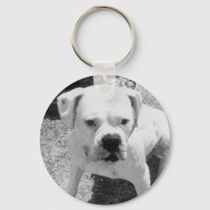 White Boxer Key Ring