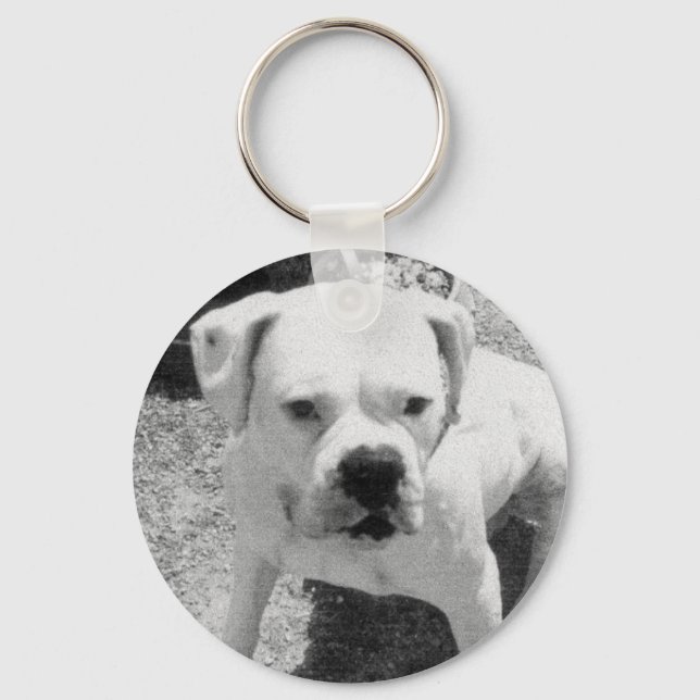 White Boxer Key Ring (Front)