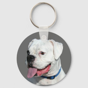 White Boxer keychain
