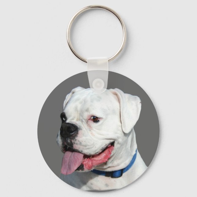 White Boxer keychain (Front)