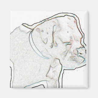White Boxer Magnet