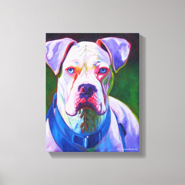 White Boxer on Wrapped Canvas (Front)