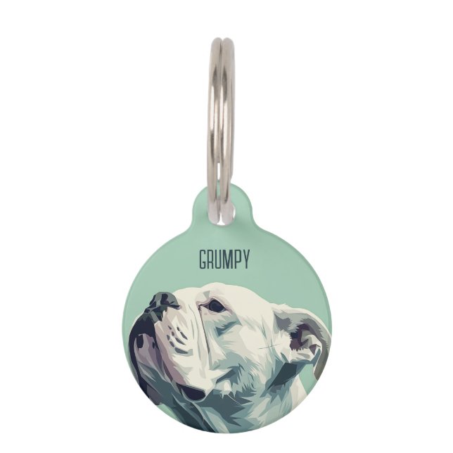 White Boxer Pet Tag (Front)