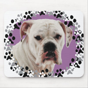 White Boxer Photo Mouse Mat