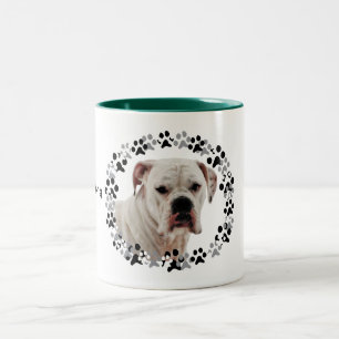 White Boxer Photo Two-Tone Coffee Mug