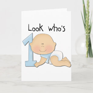 White Boy 1st Birthday Tshirts and Gifts Card