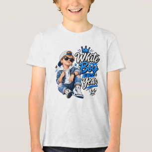 White Boy Of The Year Streetwear Kid Design Tri-Blend Shirt
