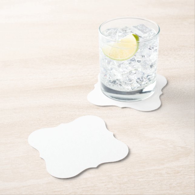 White Bracket Paper Coaster (Insitu)