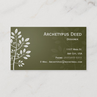 White Branch on Brown Business Card