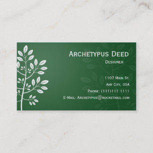 White Branch on Green Business Card
