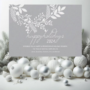 White Branch on Grey Holiday Corporate Card