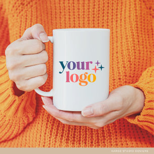  White Branded Modern Custom Logo Coffee Mug